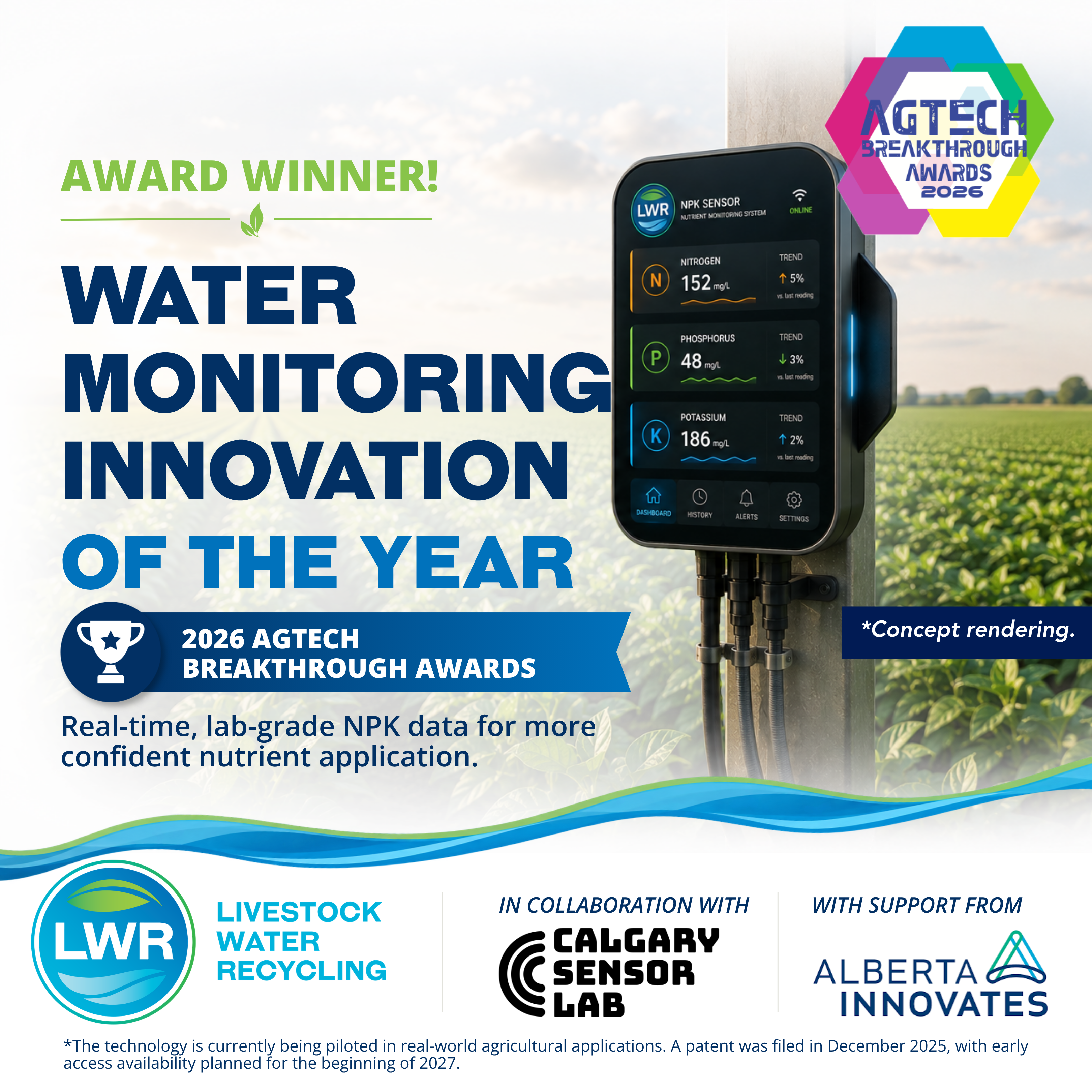 LWR’s NPK Sensor Named Water Monitoring Innovation of the Year